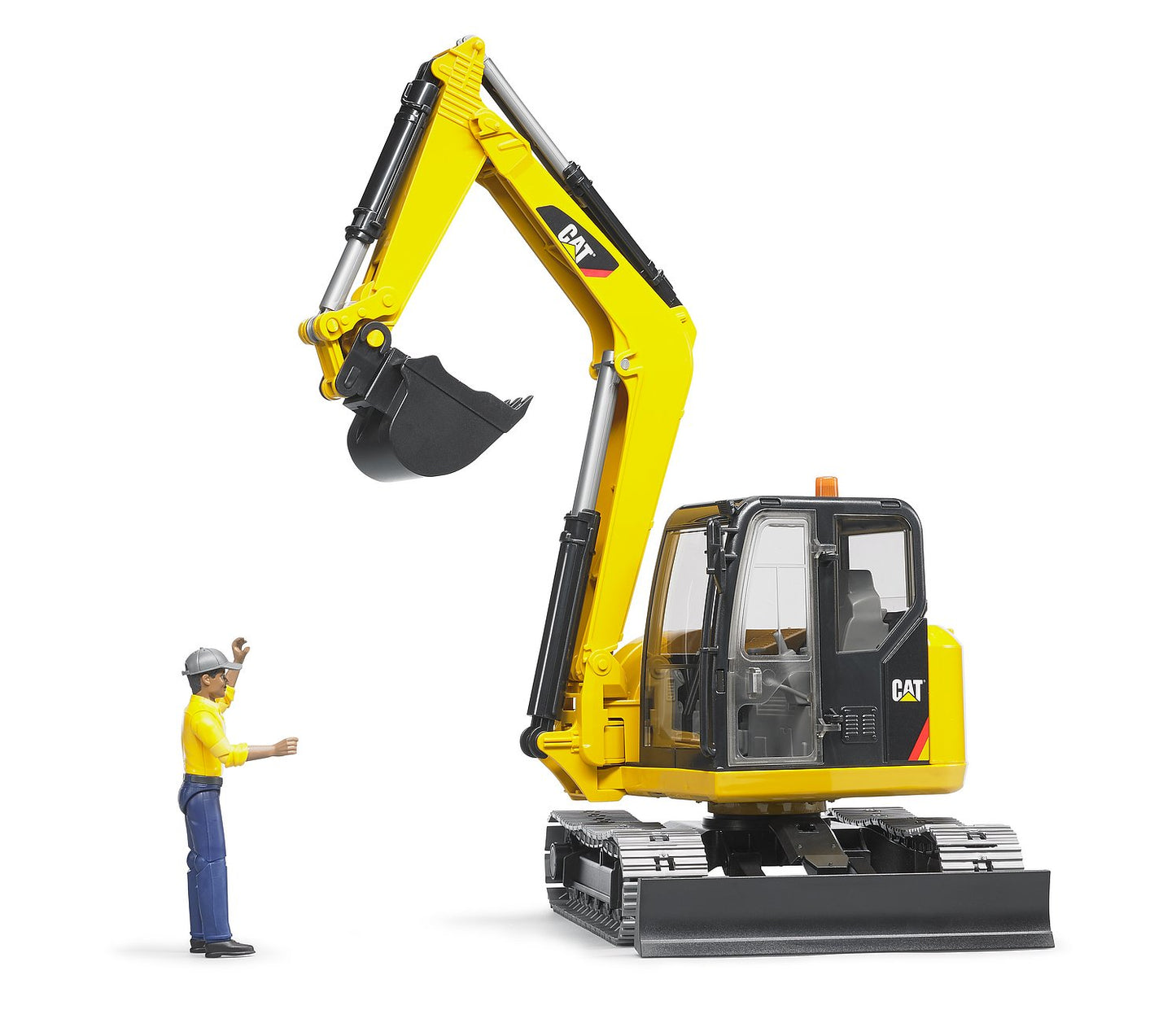 Cat® Mini Excavator with worker