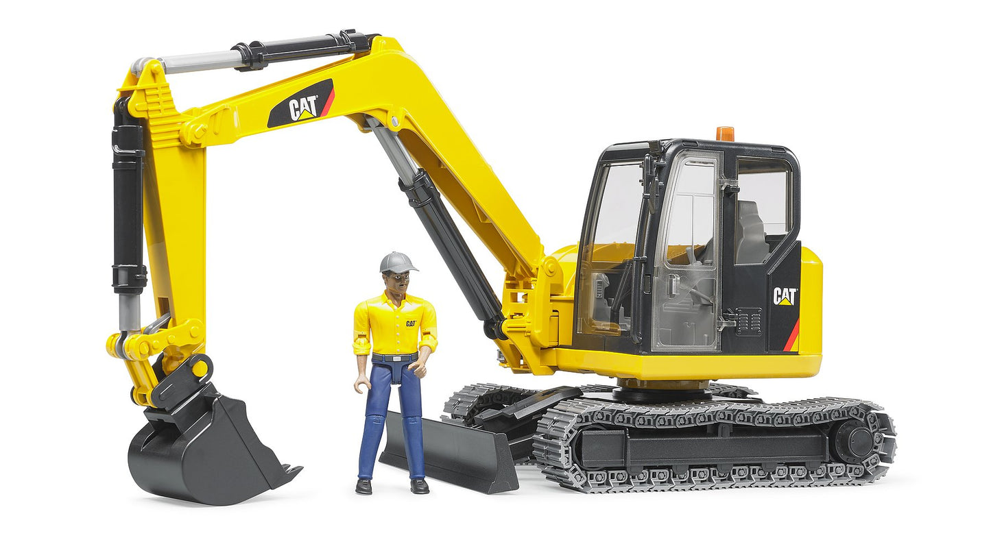 Cat® Mini Excavator with worker