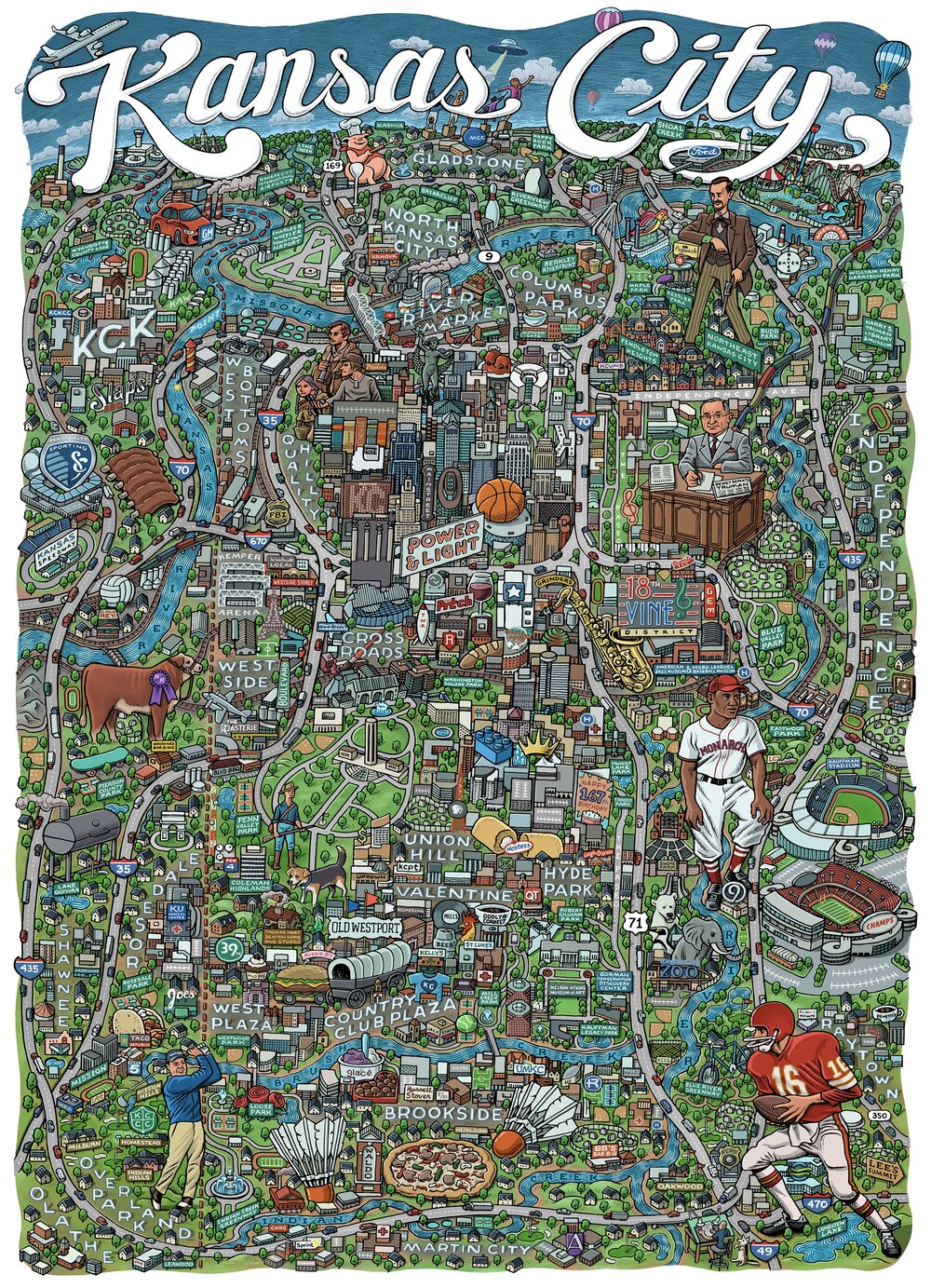 1000 pc Kansas City Puzzle Company - Kansas City Map