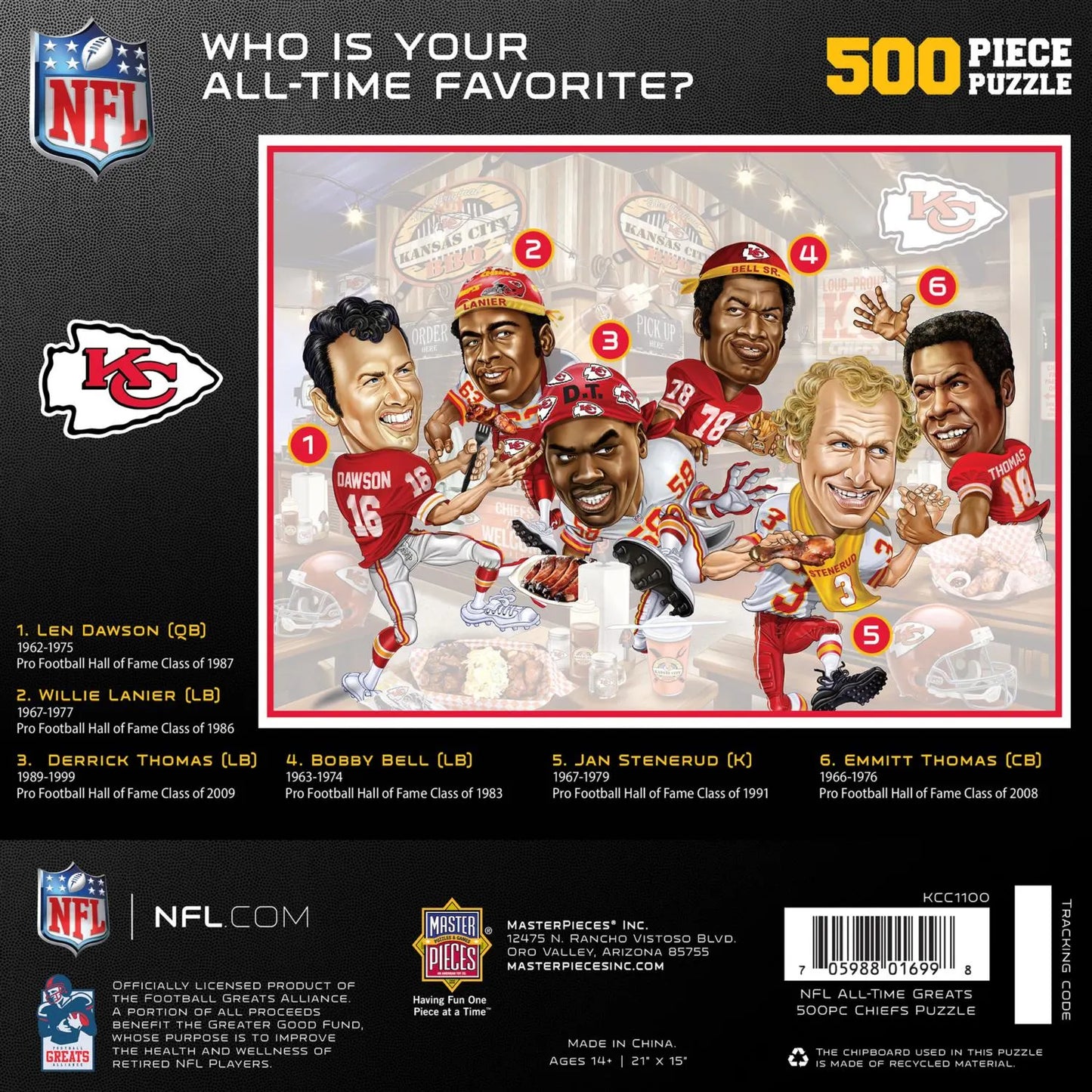 500 pc NFL Puzzle - Kansas City Chiefs All-Time Greats