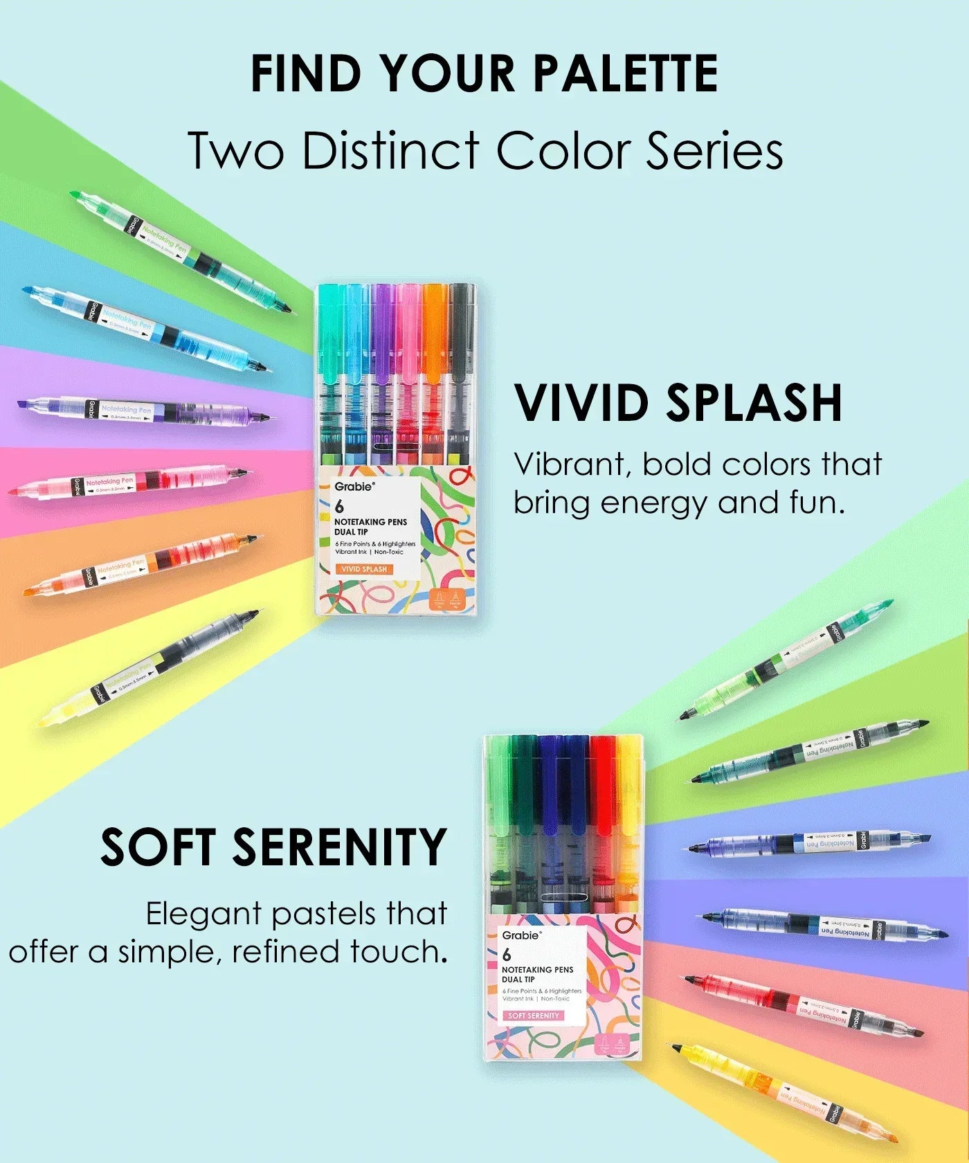 Grabie Dual-Tip Notetaking Pens