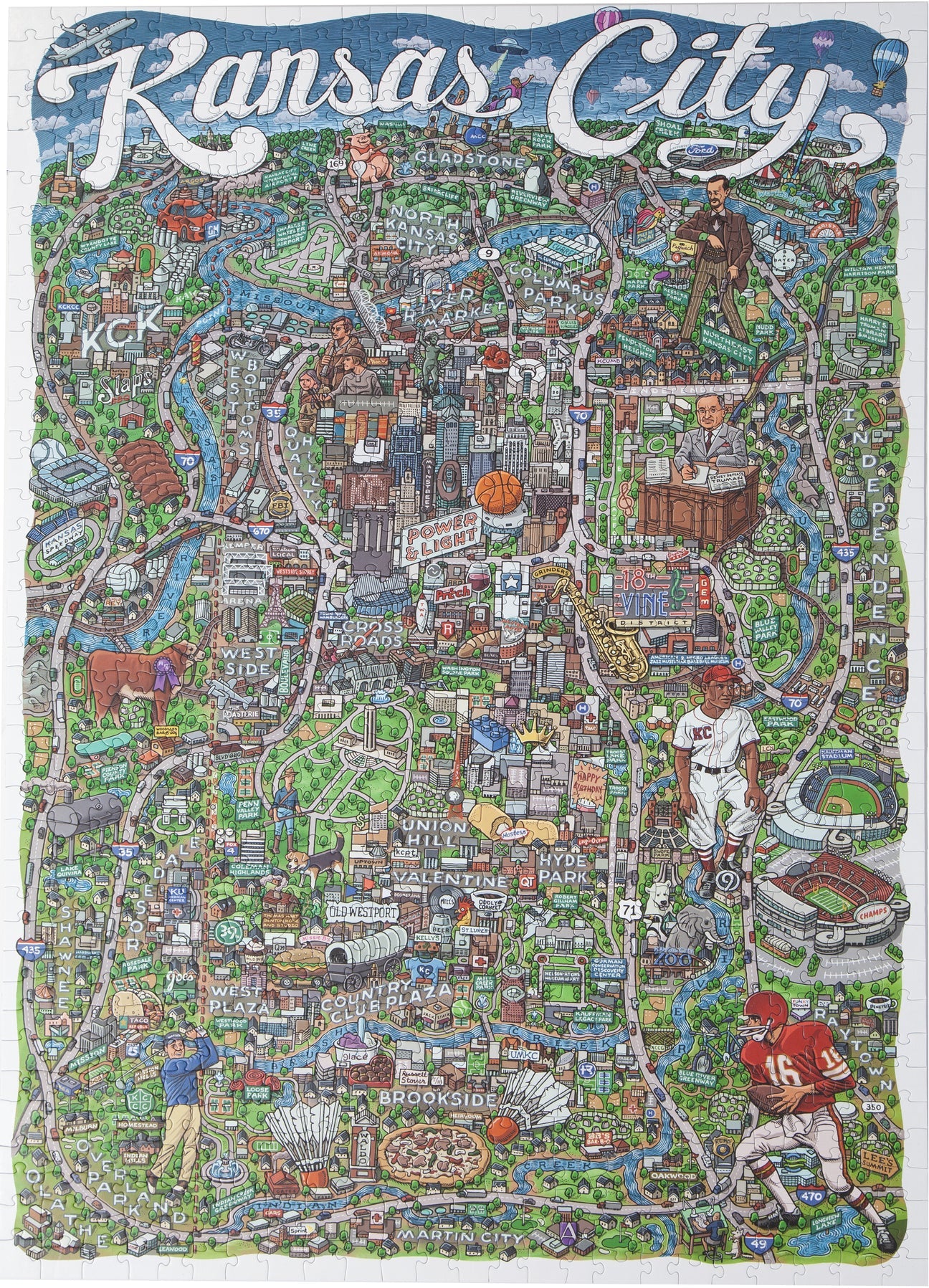 1000 pc Kansas City Puzzle Company - Kansas City Map