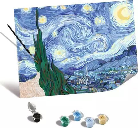 CreArt Starry Night Paint-by-Number Canvas Edition