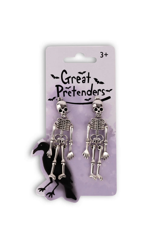 Spooky Skeleton Clip On Earrings