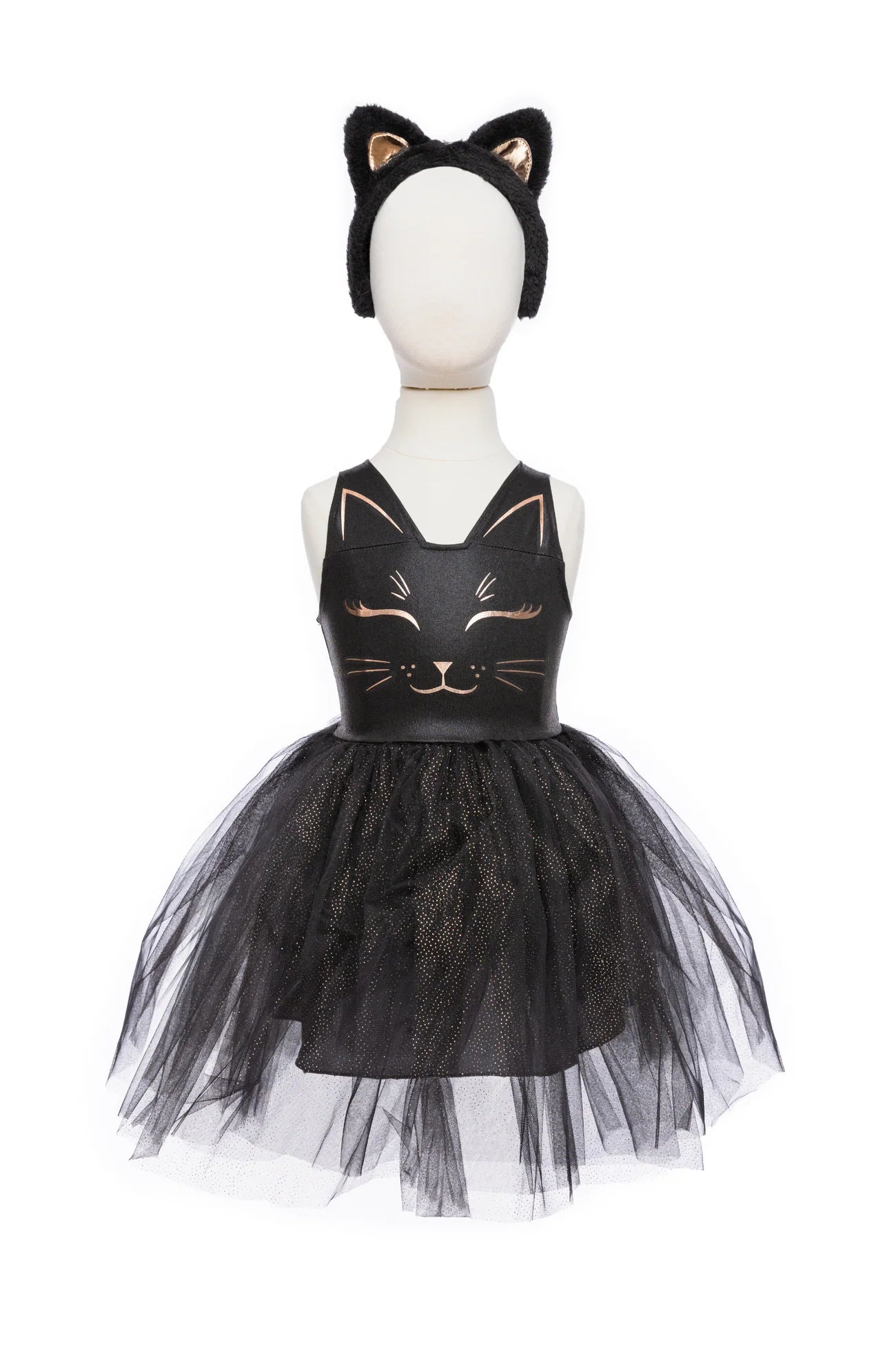 Black Cat Dress with Headband: Size 5-6