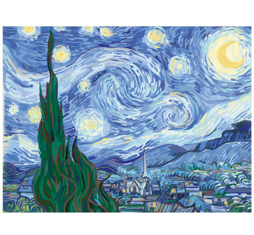 CreArt Starry Night Paint-by-Number Canvas Edition