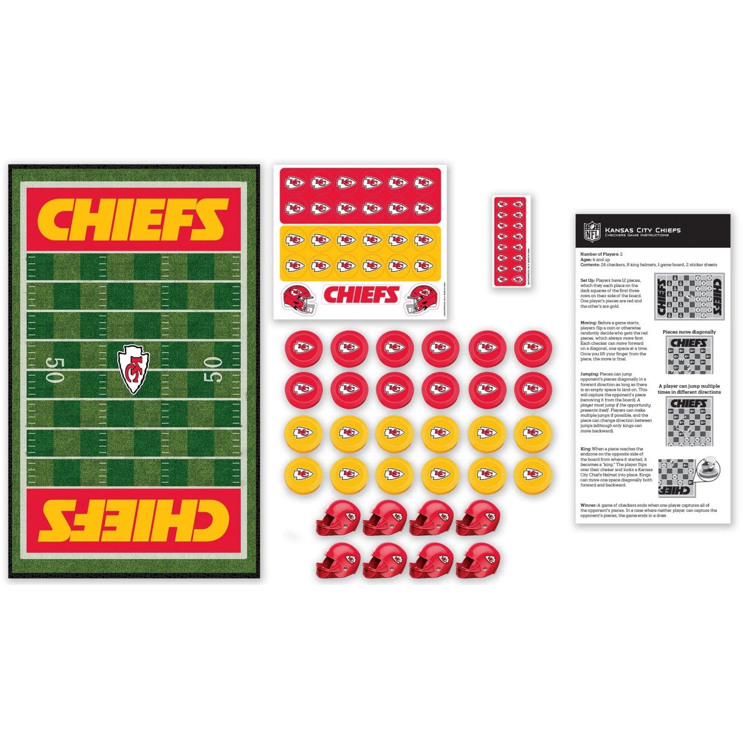 Kansas City Chiefs Checkers Game Set