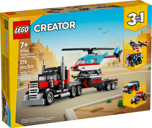 LEGO Creator 3 in 1 Flatbed Truck with Helicopter (Donation)