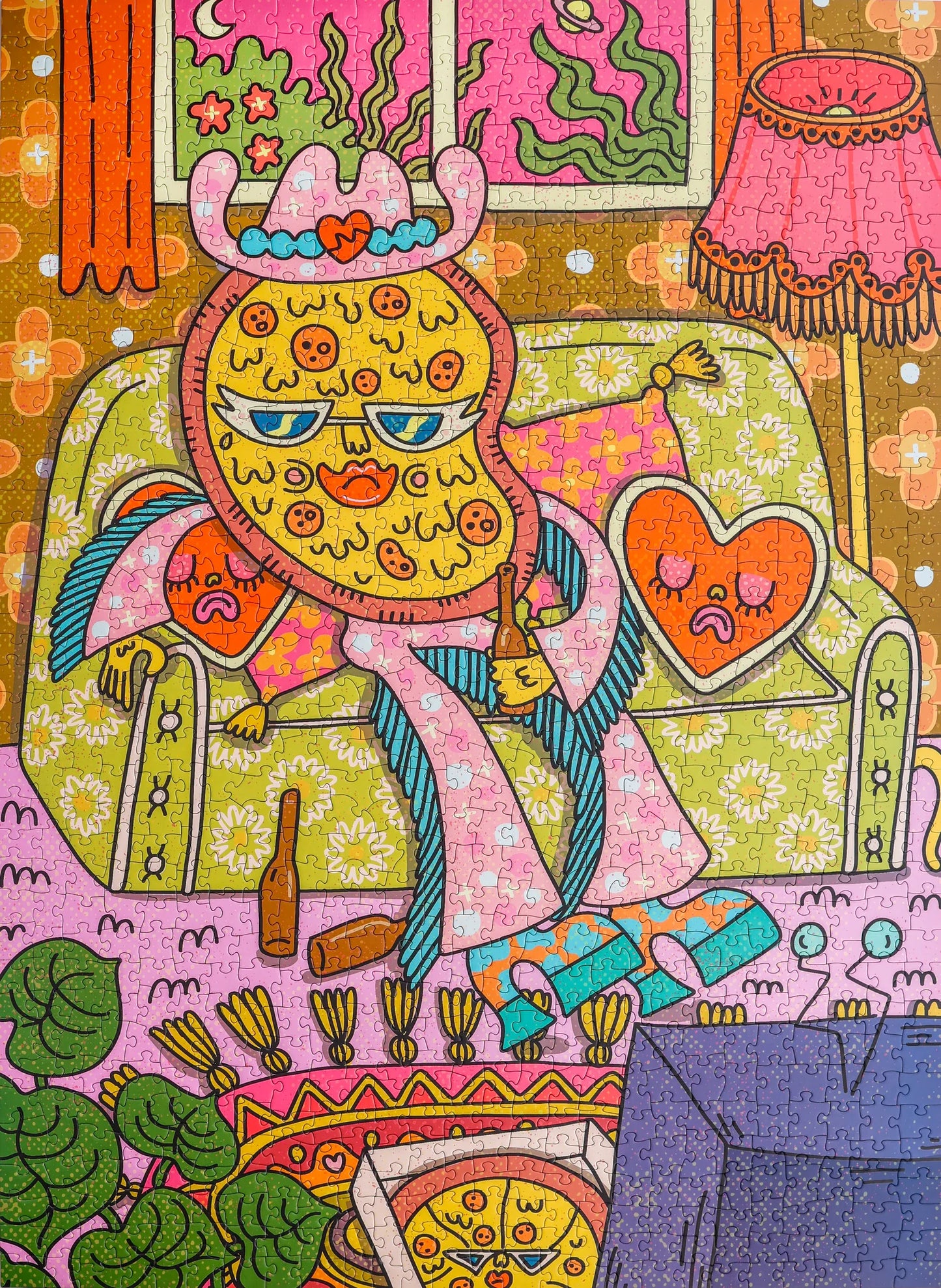 1000 pc Birdie Puzzle - Pizza For One