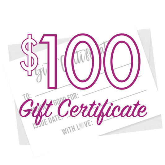 To Spend Online $100 Gift Certificate