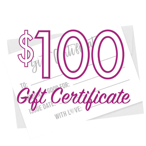 To Spend Online $100 Gift Certificate