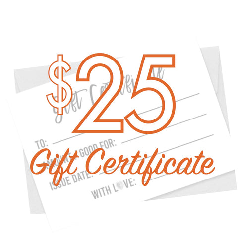 Online $25 Gift Certificate