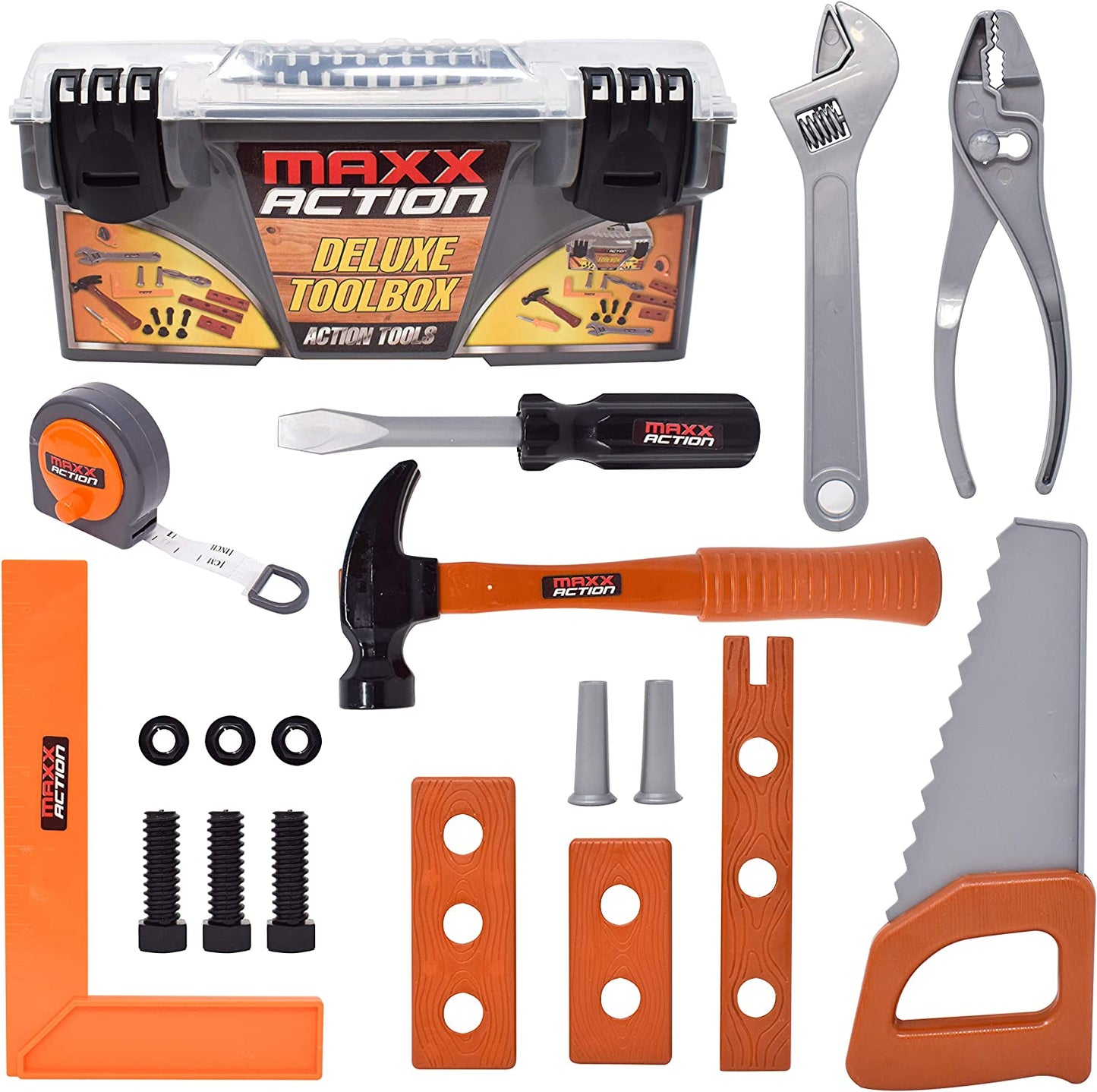 18 pc Deluxe Toolbox Action Tools